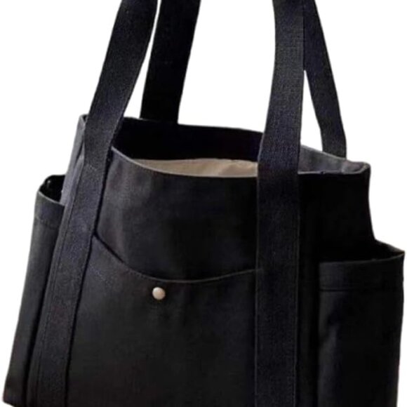 Elegant Women's Canvas Tote – Spacious Handbag with Zipper Closure & Pockets - Picture 1 of 6